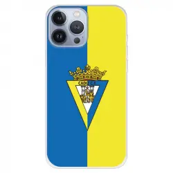 Funda Para Iphone 13 Pro Max Del Cádiz Escudo Fondo Bicolor - Licencia Oficial Cádiz Cf