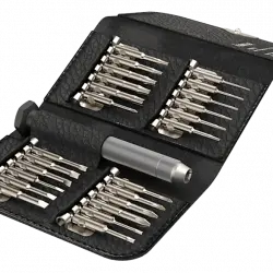 Pack Destornilladores - Hama 200762, 24 En 1, Para PC y portátil, Insertos de acero robusto + Estuche cuero