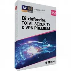 Bitdefender Total Security & VPN Premium Licencia 1 Año 3 Dispositivos Descarga Digital