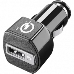 Cargador USB para coche - CellularLine CBRHUKITQCT, Universal, 18W, C, Negro