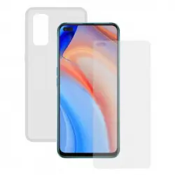 Contact Pack Funda Transparente + Protector Cristal Templado para Oppo Reno 4