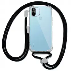 Cool Funda Transparente Reforzada Cordón Negro para Xiaomi Redmi A1 Plus / A2 Plus