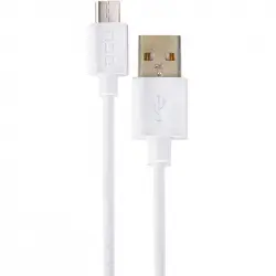 DCU Tecnologic Cable Conector USB 2.0 a MicroUSB Macho/Macho 1m Blanco