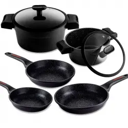 Fagor Alutherm Batería Cocina Inducción 7 Piezas, Antiadherente Sin Pfoa, Aluminio Fundido, Cazuelas
