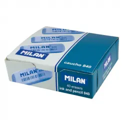 Milan Caja de 40 Gomas de Borrar Biseladas 840 Doble Uso Rosa/Azul