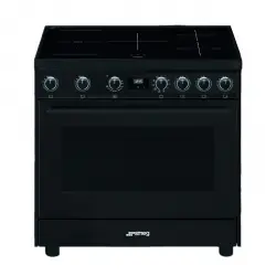 Smeg - Cocina compacta Smeg 90 cm, placa inducción 5 zonas y horno - C91IEA9.