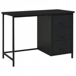 VidaXL Escritorio Industrial con Cajones Acero Negro 105x52x75cm