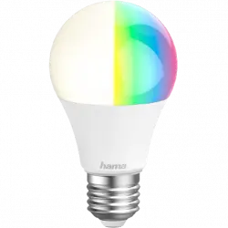 Bombilla inteligente - Hama WLAN LED Lamp, E27, 10 W, RGBW, Regulable, por control voz