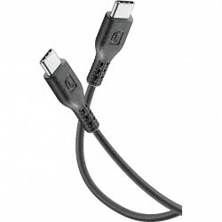 Cable USB - CellularLine 5A, C, 1'2 m, Negro