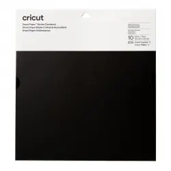 Cricut - Cartulina Smart Adhesiva 33x33cm 10 Unidades (Negro)