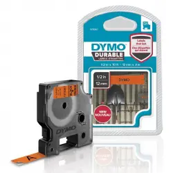 Dymo D1 Cinta de Etiquetado Resistente 12mm 3m Negro/Naranja