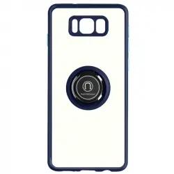 Funda Bimaterial Samsung Galaxy S8 Anillo Metálico Soporte Vídeo Azul