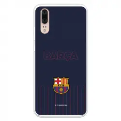 Funda Para Huawei P20 Del Barcelona Barsa Fondo Azul - Licencia Oficial Fc Barcelona
