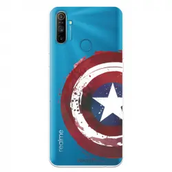 Funda Para Realme C3 Oficial De Marvel Capitán América Escudo Transparente - Marvel