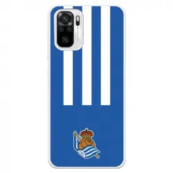 Funda Para Xiaomi Redmi Note 10 Del Real Sociedad De Fútbol Real Rayas Verticales - Licencia Oficial Real Sociedad De F