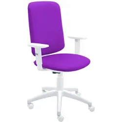 La Silla de Claudia Eve Silla de Oficina Blanca Giratoria Tapizada con Reposabrazos Regulables Morado