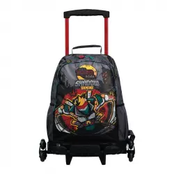 Mochila Escolar Totto Grande 3 Ruedas Kazumi Gris