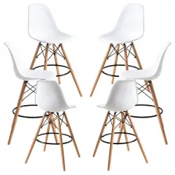 Packs Taburetes Altos - Pack 6 Taburetes Tower Altos - Blanco