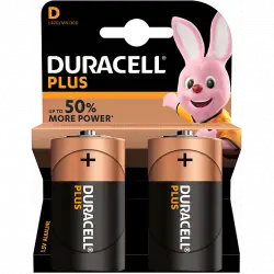 Pilas D - Duracell Plus Power, 2 Ud