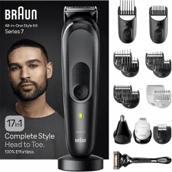 Afeitadora multifunción - Braun MGK7491 Series 7, Recortadora Todo En Uno, 12 accesorios, Wet&Dry