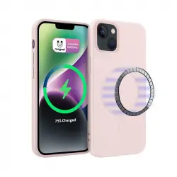 Icoveri Funda Silicona con Círculo Magnético Rosa para iPhone 15