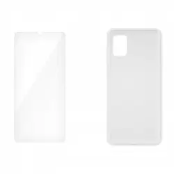 Icoveri Pack Funda Gel TPU Antigolpes Transparente + Cristal Templado 9H para Samsung Galaxy A31