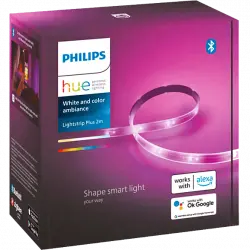 Luces LED - Philips Hue Lightstrip Plus set básico V4, 2m, Bluetooth, 20 W, Multi color