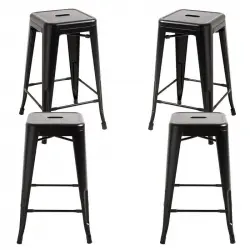Packs Taburetes Bajos - Pack 4 Taburetes Torix Bajos - Negro Mate