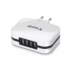 Tooq Cargador de Red USB 4xUSB 5V 6.8A Blanco