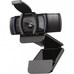 Webcam - Logitech C920S Pro HD, FHD 1080p, Captura de video, Micrófono estéreo, Enfoque automático, Corrección iluminación, Negro