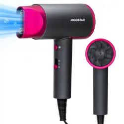 Aigostar Secador de Pelo Plegable 2200W Negro
