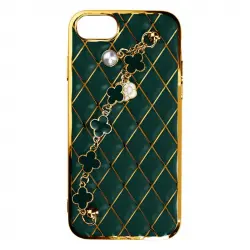 Avizar Funda Cadena Trébol Verde para iPhone 6/6S/7/8/SE 2020/SE 2022