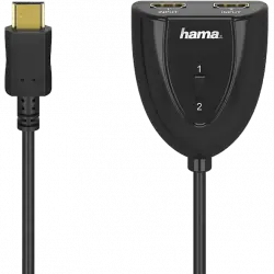 Cable HDMI - Hama 00205161, 1x HDMI, 2x Entradas 1080p, Hasta 60 Hz, Negro