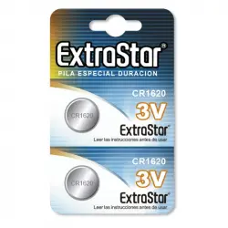 Extrastar Pack de 2 Pilas de Botón CR1620 3V