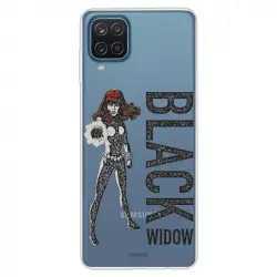 Funda Oficial de Marvel Black Widow Punch Transparente para Samsung Galaxy A12