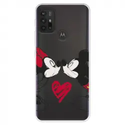 Funda Para Motorola Moto G30 Oficial De Disney Mickey Y Minnie Beso - Clásicos Disney