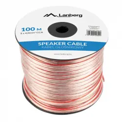 Lanberg Cable para Altavoz Transparente 2X4.0mm2 100m