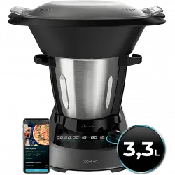 Robot de cocina - Cecotec Mambo 11090, 1600 W, 3.3 L, 37 funciones, 10 veloc, Abatible, Báscula integrada, Lavavajillas, Wi-Fi, Inox