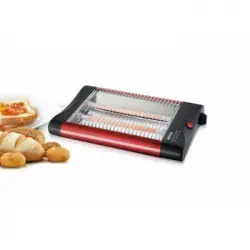 Sogo - Tostadora TOS-SS-5316 Plano De Sobremesa 600W Rojo