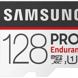 Tarjeta MicroSDHC 128 GB - Samsung Pro Endurance, 100 MB/s, Full HD o 4K, Clase 10, Blanco