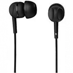 Auriculares - Thomson EAR3005BK, De botón, Con cable, Reducción ruido, Negro