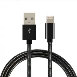 Cable de carga y sincroniz.  EDENWOOD 1m iphone negro metal