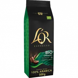 Café en grano - L'Or Bio, 500g, 100% Arábica, Intensidad 9