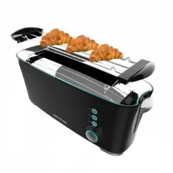 Cecotec Toast&Taste Extra B Tostador 1 Rebanada Larga, Elevación Panecillos y Descongela Negro