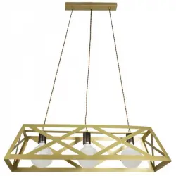 Fabrilamp Melli Lámpara Colgante Rectangular 3xE27 Dorado
