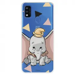 Funda Para Zte Blade A51 Oficial De Disney Dumbo Silueta Transparente - Dumbo