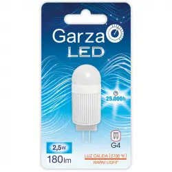 Garza Bombilla LED 2.5W G4 Blanco Cálido