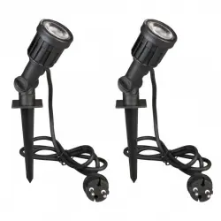 Luxform Dominica Pack 2 Focos LED para Jardín Negros