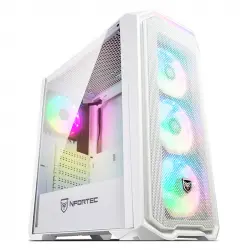 Nfortec Krater Cristal Templado USB 3.0 ARGB Blanco