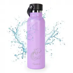 Runbott Zodiac Botella Térmica Sport De 0.6l Con Interior Cerámico Acuario Lila